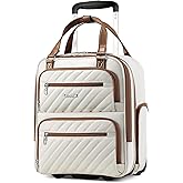 LUGGEX Underseat Carry On Luggage with Wheels, UDK Stylish Lightweight Under Seat Luggage, Soft Sided Personal Item Suitcase for Short Trip (UX-Core, Cream White, 16 Inch)