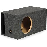 QPower HD112VL Single 12" SPL XL Side-Ported Subwoofer Box, Carpeted | Vehicle Stereo Equipment Accessory for Custom Bass and Sound System Installations