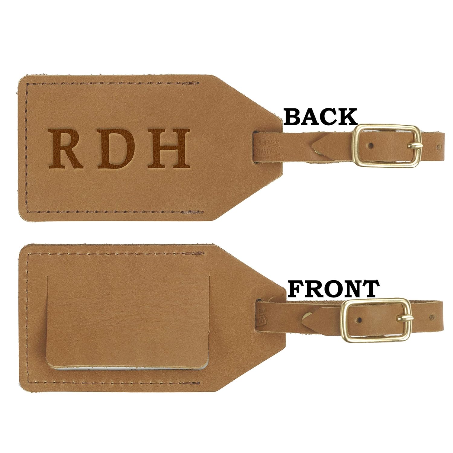 leather luggage tags with initials
