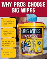 Big Wipes Heavy Duty Pro+ Hand Wipes 240 Dispenser Bucket Dual-Sided view 5