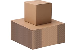 CRUGLA 40 Packs 5x5x5 Shipping Boxes for Small Business, Corrugated Cardboard Boxes Bulk for Shipping Packing Mailing
