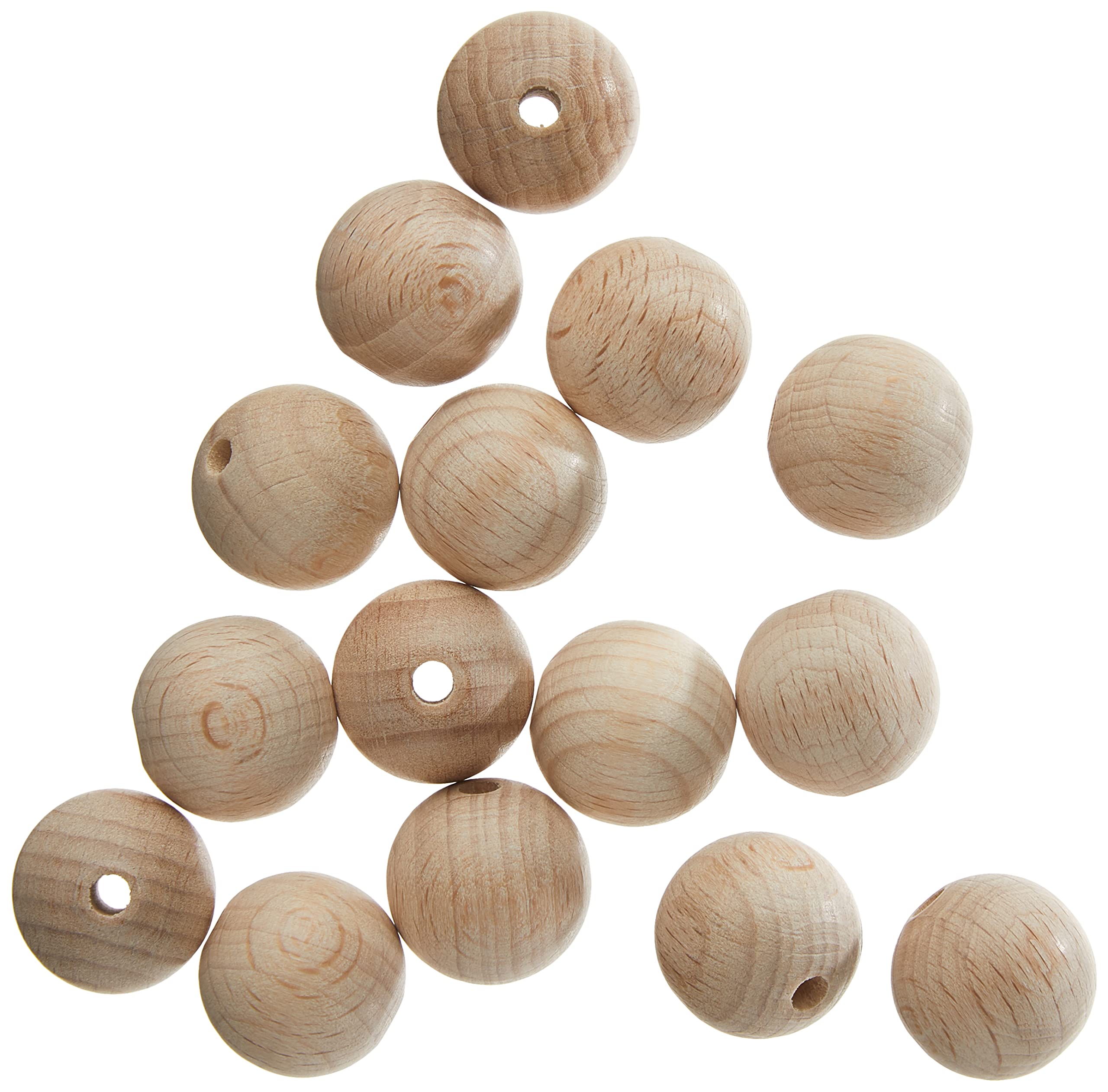 Glorex Raw Wood Ball, Wood, natural, 18mm (15St)