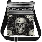 XiaoGalaee Halloween Gifts for Women Skull Messenger Bag Adjustable Strap Crossbody Pouch Zipper Present