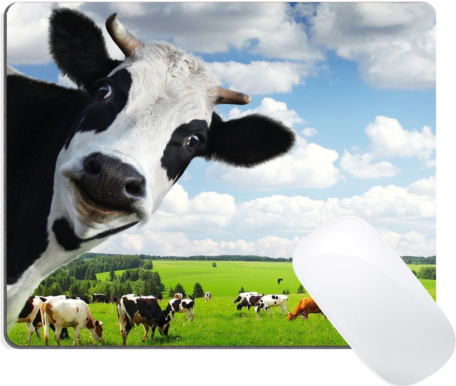 Amazon Com Wknoon Funny Milk Cow Gaming Mouse Pad Milk Cow Pasture Meadow Grassland Non Slip Rubber Large Mouse Mat Office Products