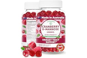 Lunakai Cranberry Supplement Gummies for Women – 1500mg High-Potency Formula with D-Mannose – Urinary Tract & Immune Support – Made in Australia – 60ct