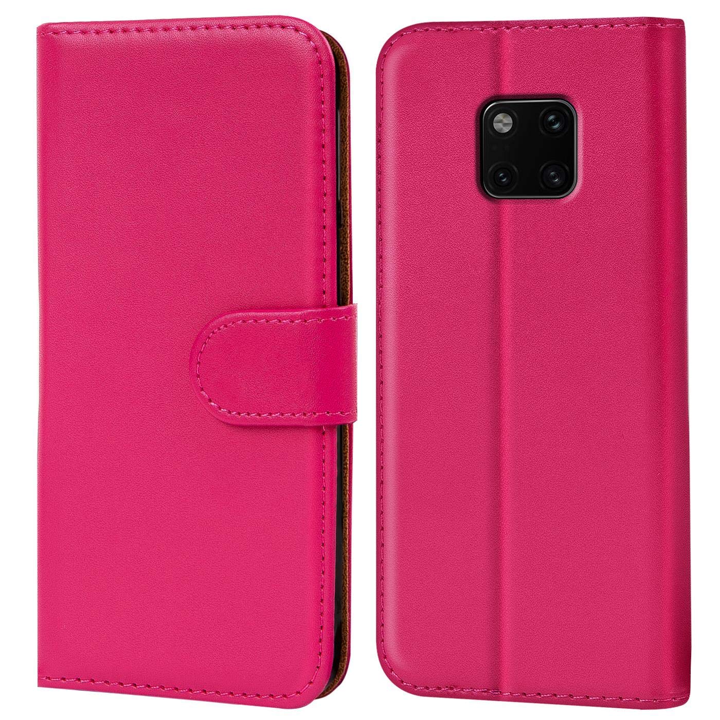 Verco Wallet Case for Huawei Mate 20 Pro Book Cover with Magnetic Closure compatible with Mate 20 Pro Flip Case with Card Slots Faux Leather - Pink
