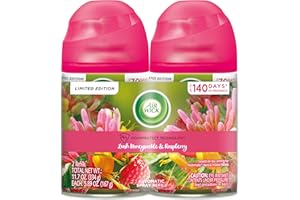 Air Wick Automatic Air Freshener Spray Refill, Lush Honeysuckle & Raspberry, Essential Oils, Odor Neutralization
