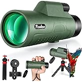 12x50 HD Monocular Telescope for Adults with Smartphone Adapter Tripod Hand Strap - High Power Monoculars Equipped with Large BAK4 Prism & FMC Lens - Suitable for Bird Watching Sports Hiking Traveling
