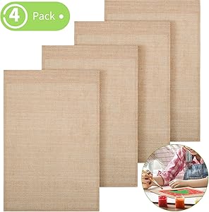 4 Pieces DIY Blank Burlap Garden Flag, Personalized Burlap Banner Flag for Outdoor Patio Garden Yard Decorate (Rectangle)