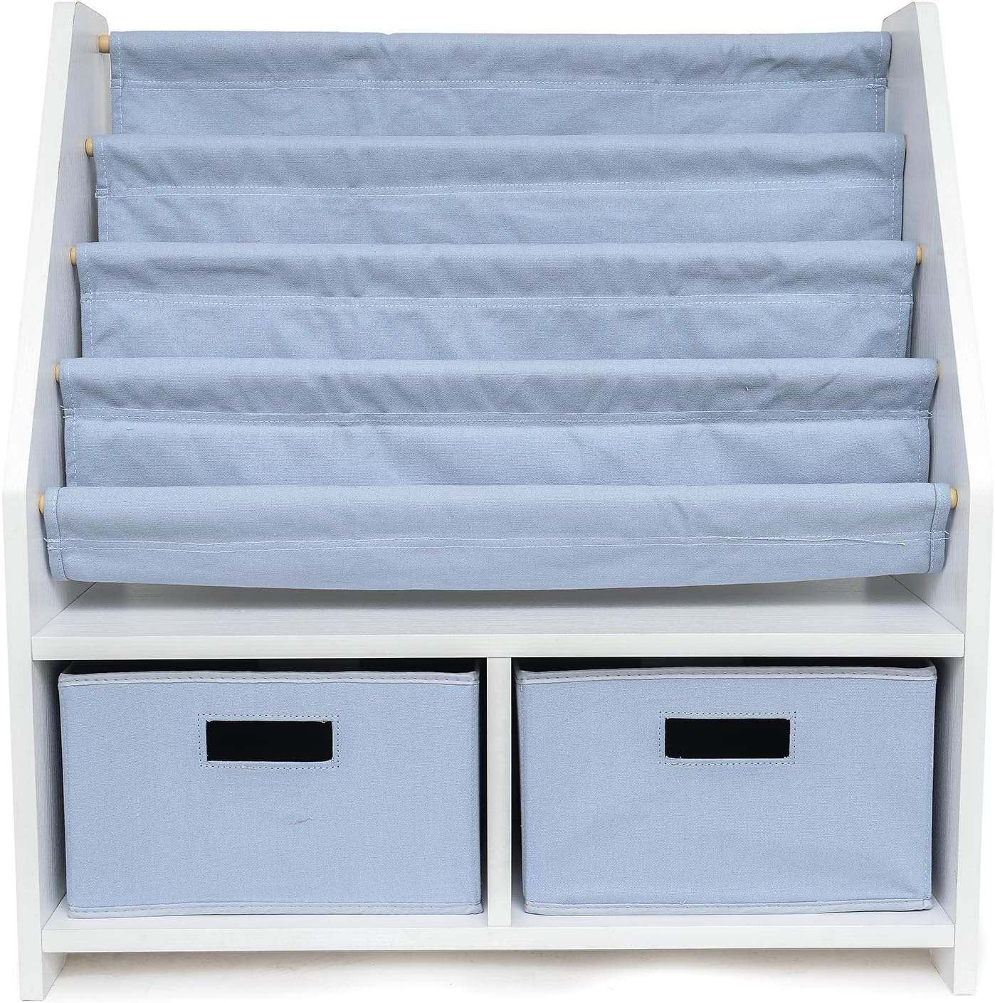 white sling bookshelf