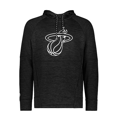 Holloway Men's Standard NBA Miami Heat Fleece Hoodie – Basketball Pullover, Warm & Comfortable – Ideal for Sports, Casual, and Fans, Multi
