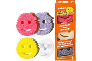 3 Pack Scrub Caddy Daddy Mommy Sponge, Daddy Holder for Kitchen Sink with Suction Cups, Self Draining, No Odor, Easy Cleaning