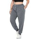 ZERDOCEAN Women's Plus Size Fleece Lined Sweatpants Relaxed Fit Workout Athletic Jogger Fleece Pants