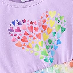 Girls Valentines Day Dresses Heart Print Dress