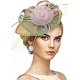 Zinniday Derby Fascinators Hat for Women - Feather Tea Party Hat with Detachable Headband for Woman Lady Girls
