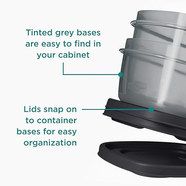 RUBBERMAID EASYFINDLIDS FOOD STORAGE CONTAINERS WITH SILVERSHIELD ANTIMICROBIAL PROTECTION, 42-PIECE SET, BPA-FREE, GREY