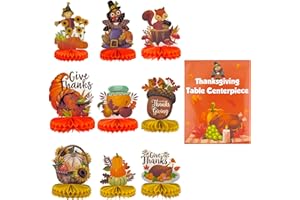 OHOME Thanksgiving Table Decor - 9 PCS Honeycomb | Thanksgiving Decorations Indoor Outdoor - Fall Centerpieces for Tables | Friendsgiving Party Decorations Supplies Favors Essentials for Home Kitchen