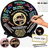 Miravoo 11.7" Vinyl Record Birthday Guest Book, Retro Sign-in Board Decoration, Includes 14 Pens, 5 Center Stickers & 20 Place Cards, Milestone Birthday Party Keepsake Gift