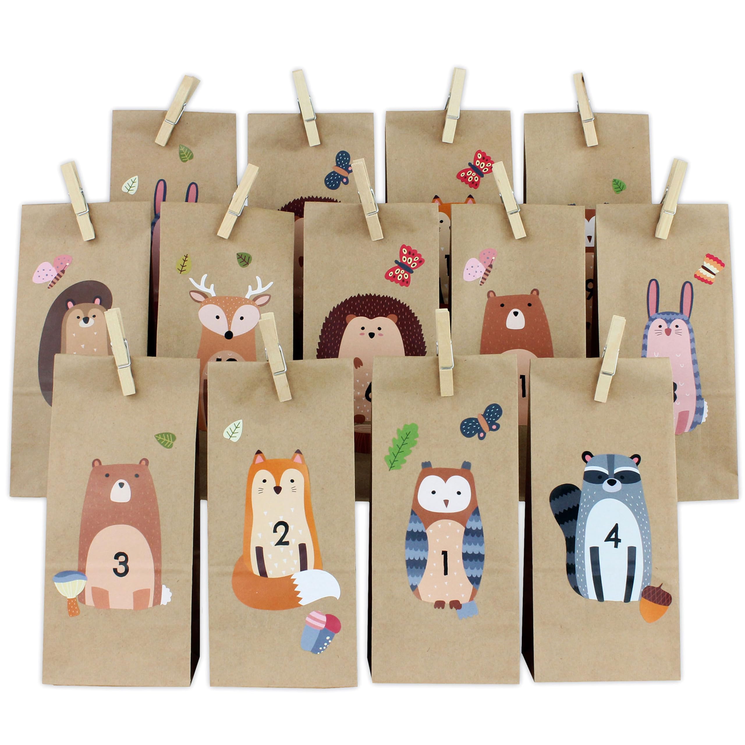 DIY Forest Animals Advent Calendar Set Craft and Fill Yourself With Brown Bag