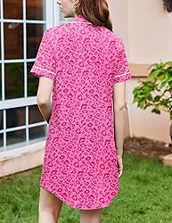 Ekouaer Nightgowns for Women Button Down Sleepshirt