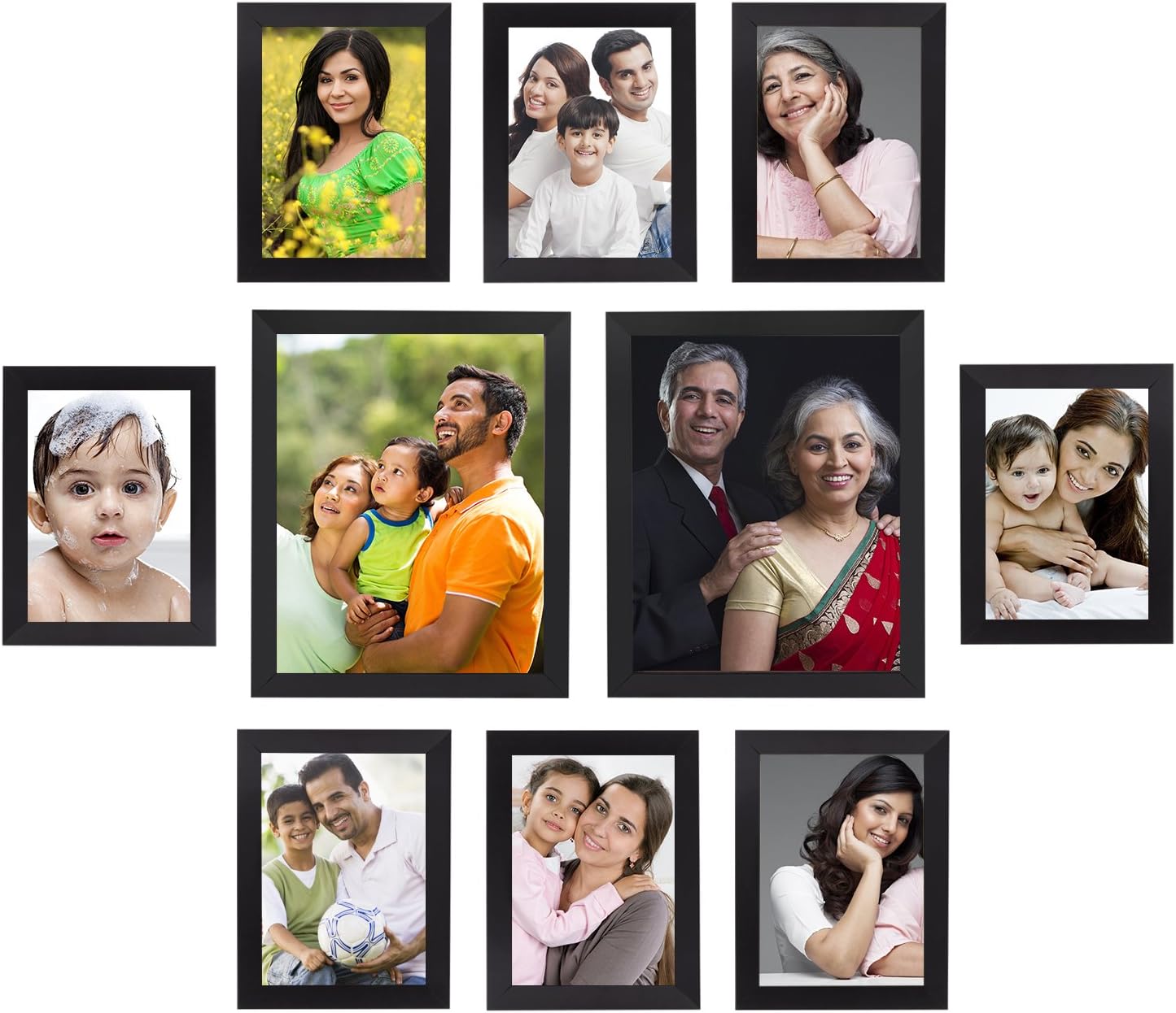 Buy Amazon Brand Solimo Collage Photo Frames, Set of 10, Wall Hanging
