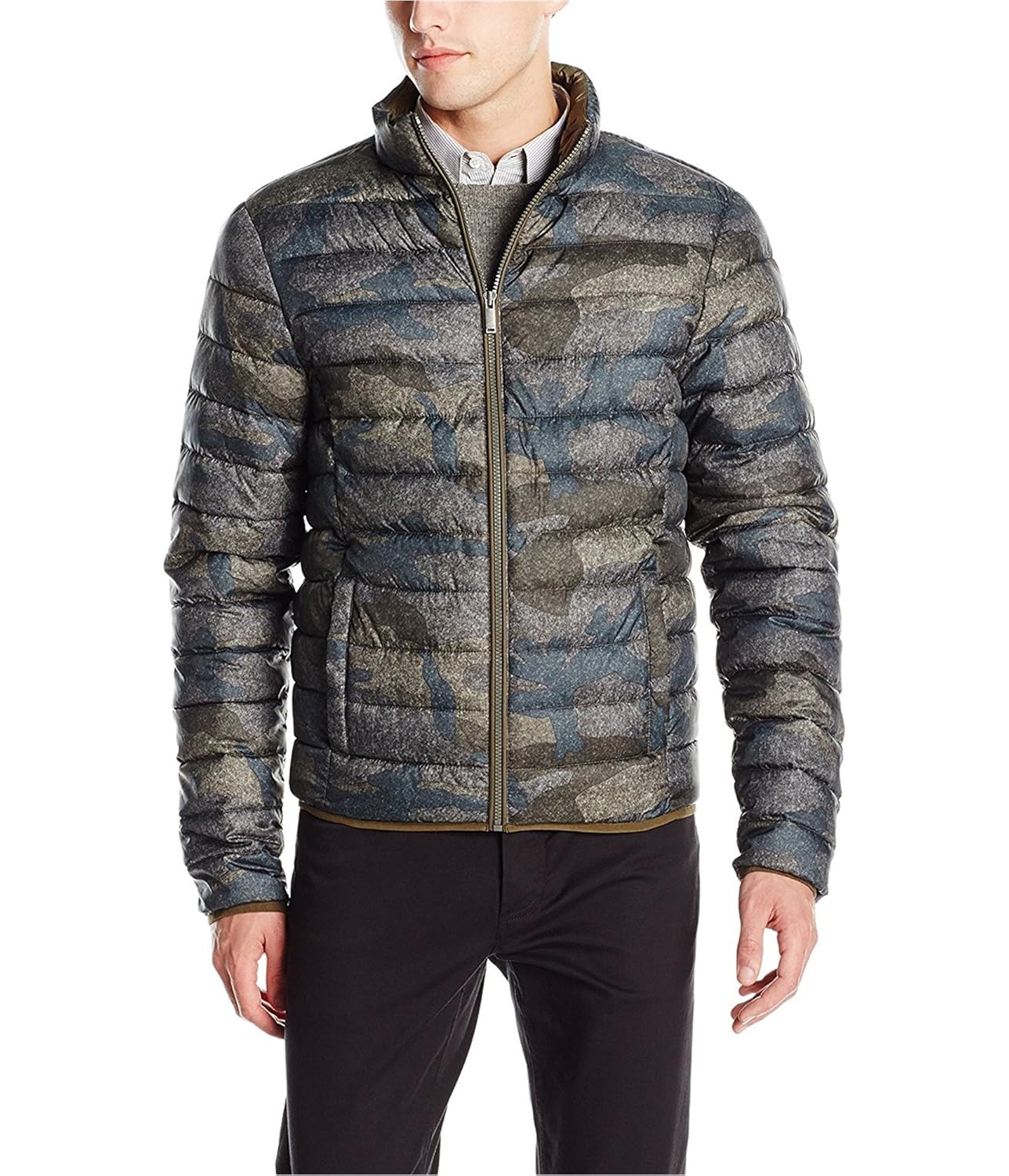 Buy Calvin Klein Jeans Men's Camo Print Puffer Jacket, Army Green