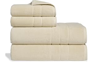Brooklinen Super-Plush Turkish Cotton Bath Sheet Set - Set of 2 Bath Sheets + 2 Hand Towels, Vanilla Cream, 100% Cotton | Best Luxury Spa Towels