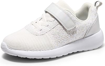 Harvest Land Girls Trainers Kids Athletic Shoes Glitter White UK1