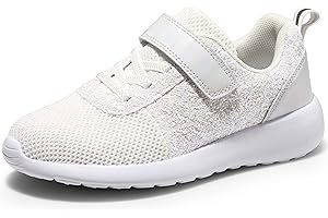 Harvest Land Toddler Glitter Tennis Shoes Slip On Boys Girls Casual Running Shoes Woven Breathable with Soft Soled Sports Hook-Loop Outdoor Shoes