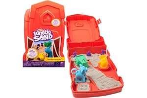 Kinetic Sand, Sandy Farm Set with 12oz Play Sand, 6 Tools & Molds, Reusable Barn Storage Case, Sensory Toys, Kids Toys for Girls & Boys Ages 3 and up