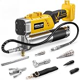 OFISPEED Electric Grease Gun Compatible with DeWalt 20V Battery (Tool Only) | 2-in-1 Rotating Handle, 15000PSI High-Pressure, 6.5oz/min, 4 Couplers, 39.4" Hose, LED Light, Shoulder Strap, Tool Only