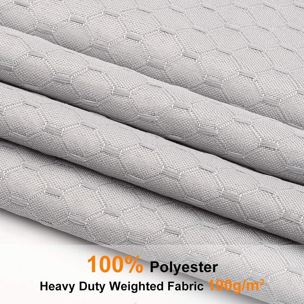 N / A Waffle Shower Curtain Waterproof Mould Mildew Resistant Shower Liner Extra Thick Heavy Duty Weighted Fabric and Machine Washable Bathroom Curtains with 12 PCS Hooks(Gray) - Image 3