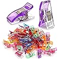 GMMA 100 Pcs Sewing Clips for Fabric Plastic Clips for Sewing Supplies Acrylic Clips for Quilting Supplies Transparent Multifunctional Mix Colors Clips for Sewing Products Storage Bag Clips