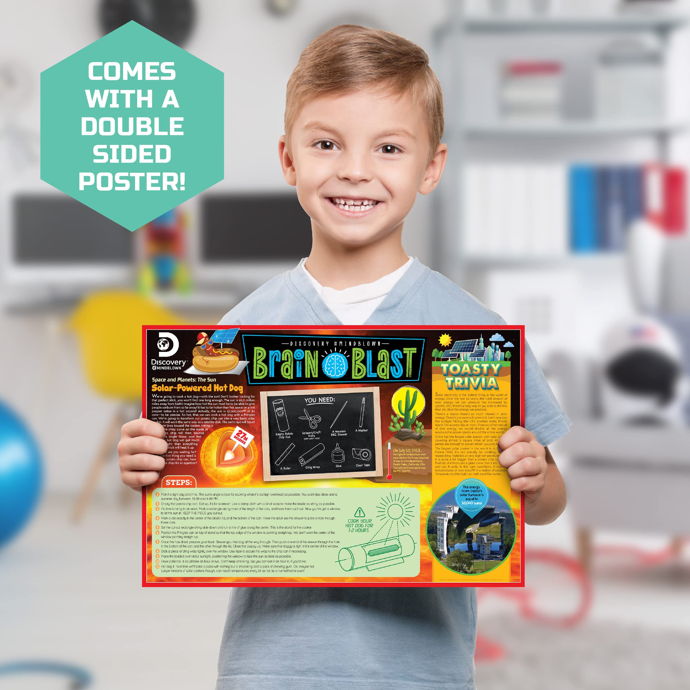 Discovery #Mindblown STEM 12-in-1 Solar Robot Creation 197-Piece Kit with Working Solar Powered Motorized Engine and Gears, Construction Engineering Set for Ages 8 and Up