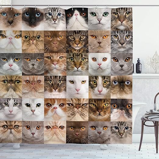 Amazon Com Ambesonne Cat Lover Decor Collection 36 Cat Heads