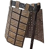 HiiFeuer Medieval Faux Leather Thigh Armor, Retro Double Sides Waist Armor with Belt, Mercenary&Knights Skirt Armor for LARP