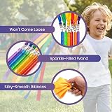 GSi Multicolor Sparkling Gymnastic Ribbon Wands 6 Pack 9in Sticks 1m Ribbon view 4