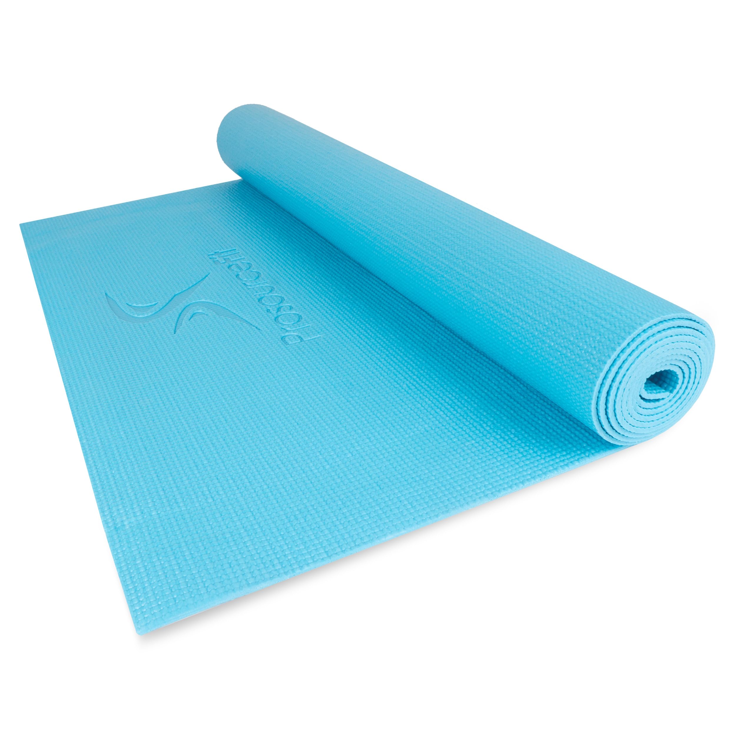 ProsourceFit Classic Yoga Mat Thick 1/8-inch (3mm) Thick, Extra Long 72-inch Lightweight Non-Slip Surface for Fitness, Pilates, or Yoga Exercise, Aqua