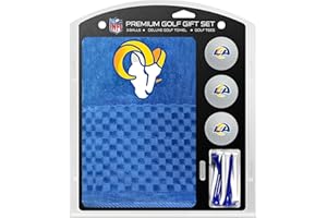 Team Golf NFL Los Angeles Rams Gift Set: Embroidered Golf Towel, 3 Golf Balls, and 14 Golf Tees 2-3/4" Regulation, Tri-Fold Towel 16" x 22" & 100% Cotton
