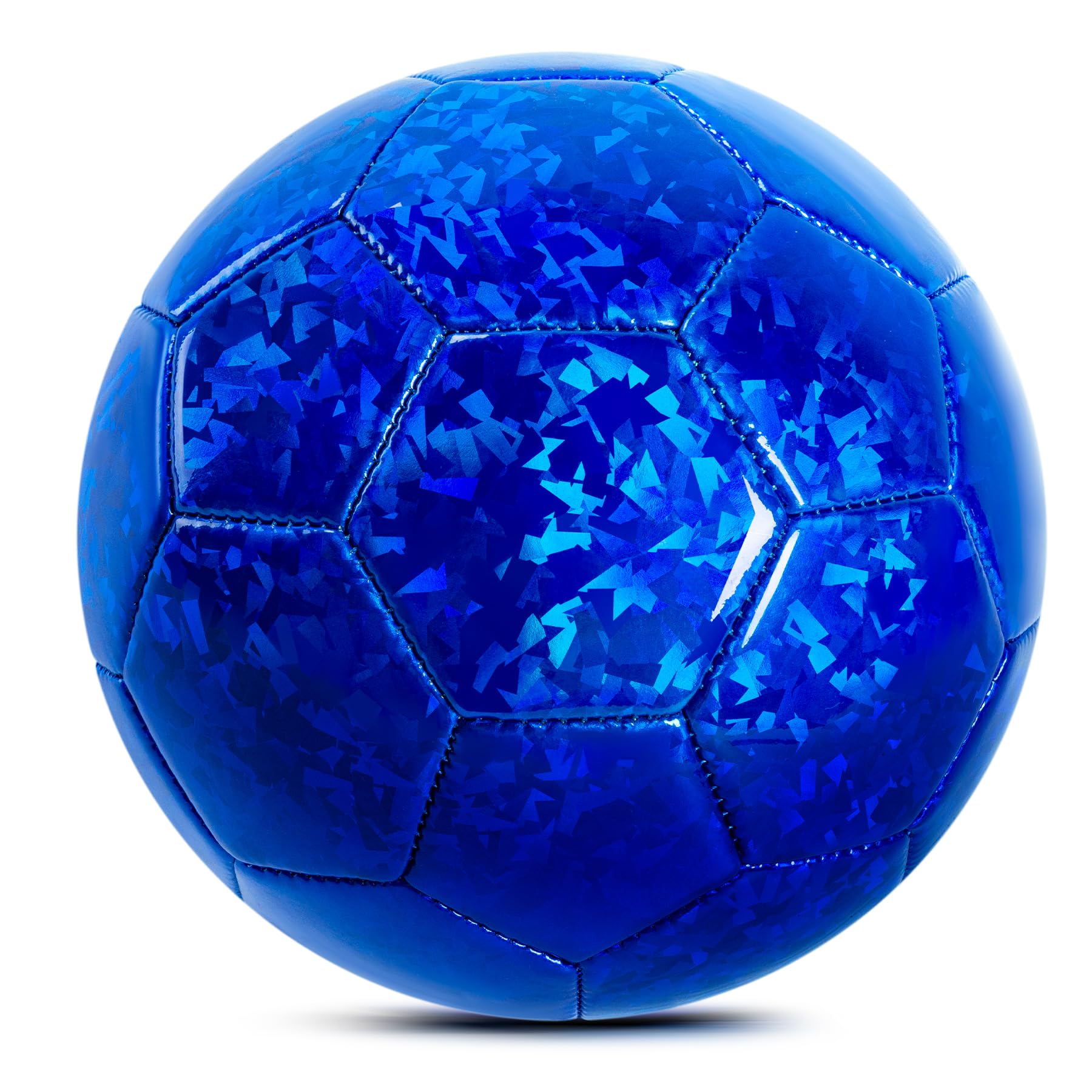 U&C Planet Size 3 Football Glitter Football with Shining Ice Patterns Durable PVC Soccerball with Pump for Children Indoor Outdoor Play, for Age 3-8 — image 1