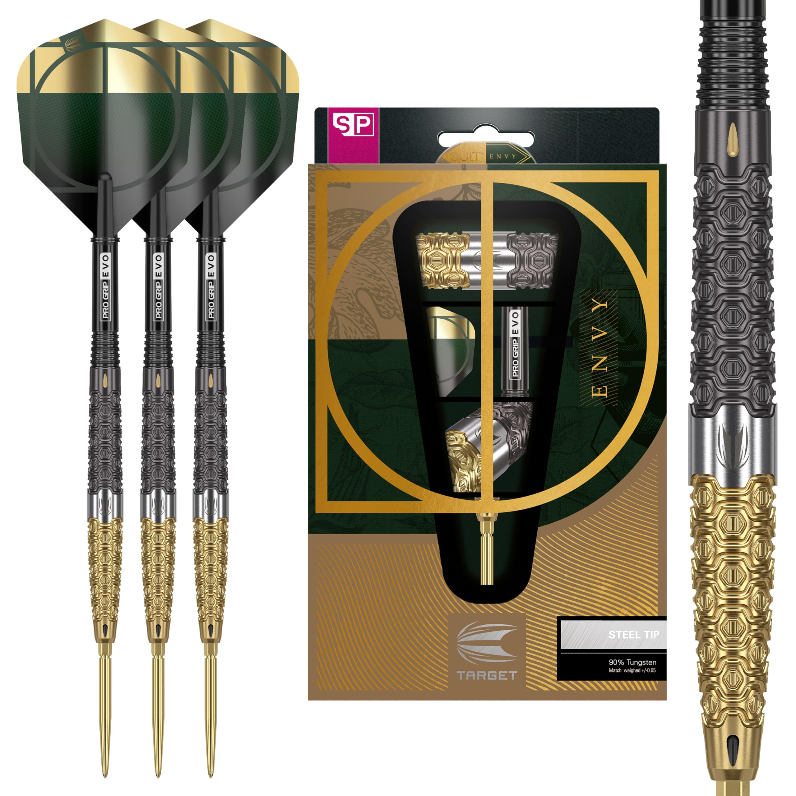 Target Darts Cult Envy 01 23G 90% Tungsten Swiss Point Steel Tip Darts Set