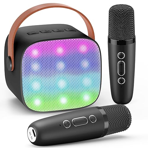 Dislocati Boys Toys Age 3-12, Kids Adult Karaoke Machine 2 Microphones 3-15 Year Old Boys Gifts Portable Kids Karaoke Machines with LED Party Lights Girls Toys Birthday Gifts