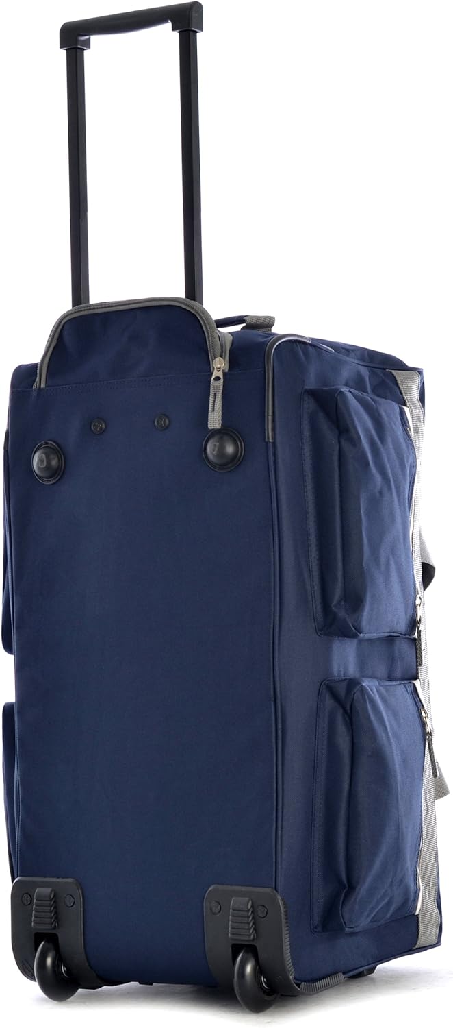 | Olympia 8 Pocket Rolling Duffel Bag, Navy, 22 inch | Travel Duffels