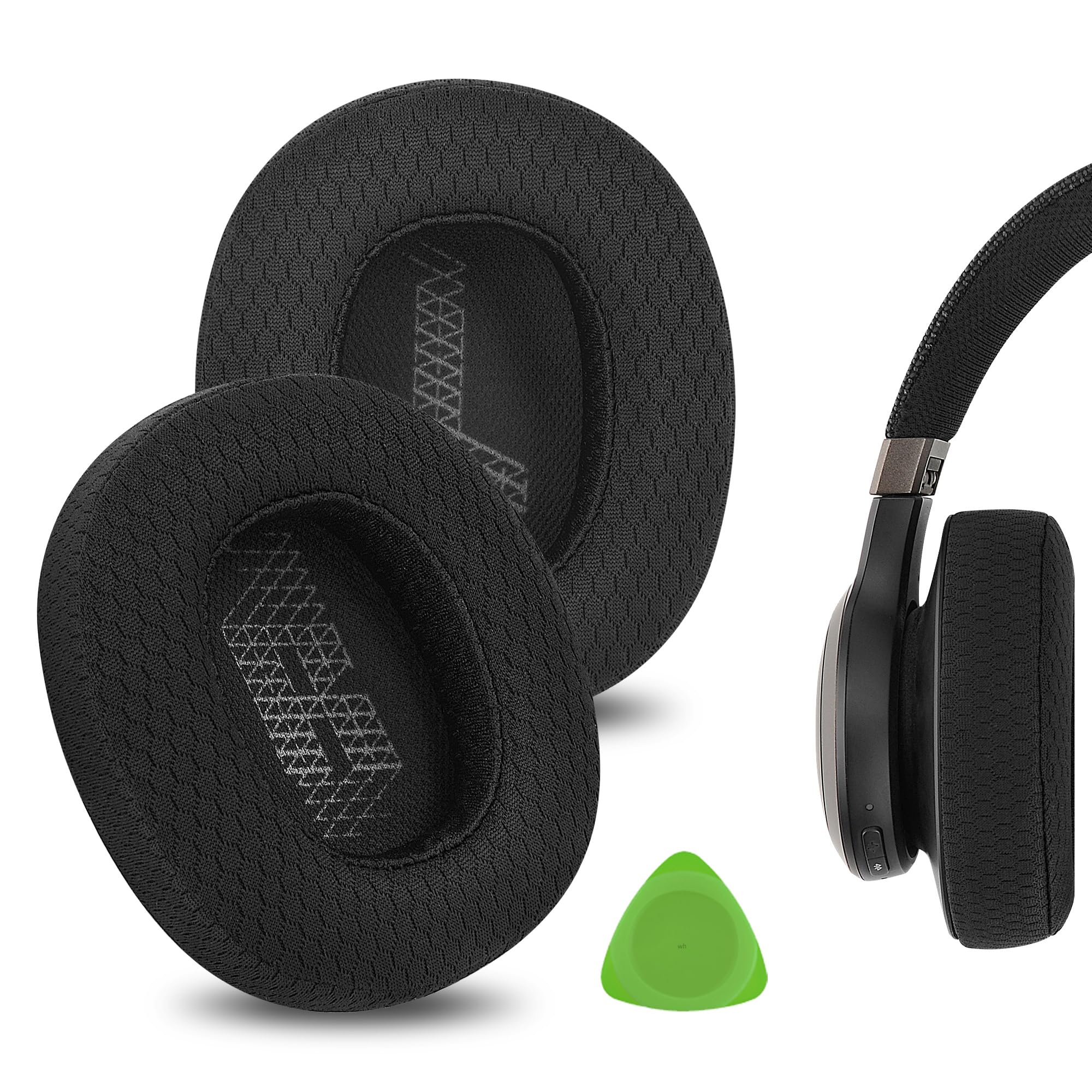Geekria Comfort Mesh Fabric Replacement Ear Pads for JBL Live 650 BTNC, Lifestyle E65BTNC, Duet NC, Live 660 BTNC, Live 770 NC Ear Cushions, Repair Parts (Black)