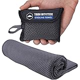 Tough Outdoors Cooling Towels, Dark Gray, 12" x 12", Evaporative Cooling Fabric Keeps You Cool & Dry