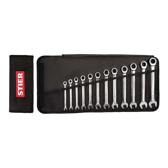 STIER Maul-Ringratschenschlüssel-Satz SW 8-19 mm 12-teilig