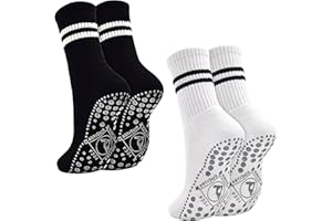 DECOVICI Pilates Grip Socks Non Slip Yoga Socks Women Anti-Skid Thickened Cushion Athletic Socks Barre Gym 2/4 Pairs