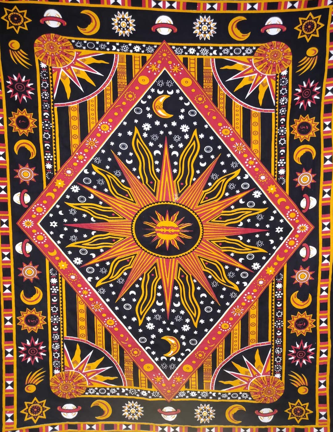 ICC Poster Wall Hanging Tapestries Tapestry Bohemian Decoration Psychedelic Hippie Large Vintage Gift Wall Hanging Dorm Decor Blanket Hippy Rasta Reggie Collage Mat Decoration (Orange)