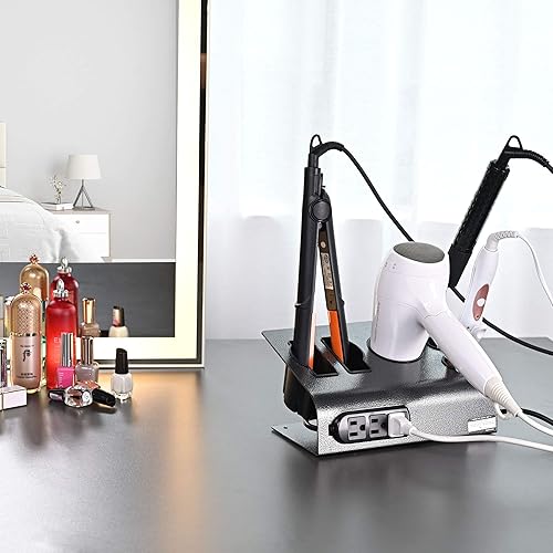 BYOOTIQUE 6-Hole Tabletop Blow Dryer Hair Iron Holder Salon