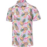 Funny Golf Shirts for Men Dry Fit Short Sleeve Print Mens Golf Polo Shirts for Men